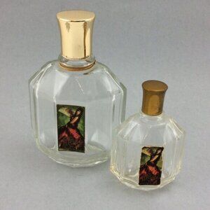 2 Vintage Nueva Maja Empty Perfume Bottles Vanity Decor Coquette Paper Labels